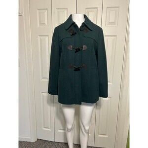 Brooks Brothers womens Dark Green Wool Blend Coat Size 12
